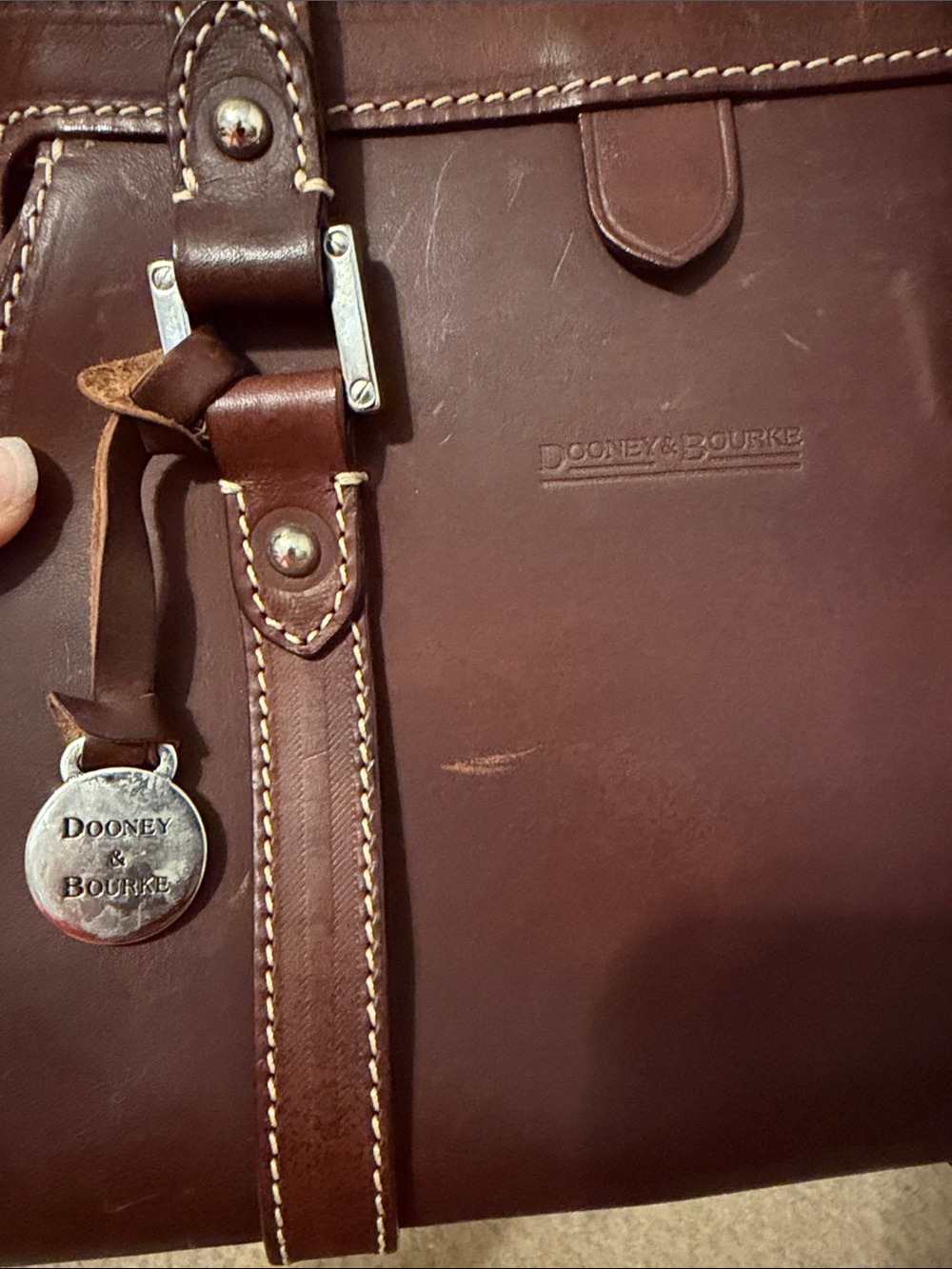 Dooney & Bourke Chocolate Brown Leather Satchel - Picture 2 of 11